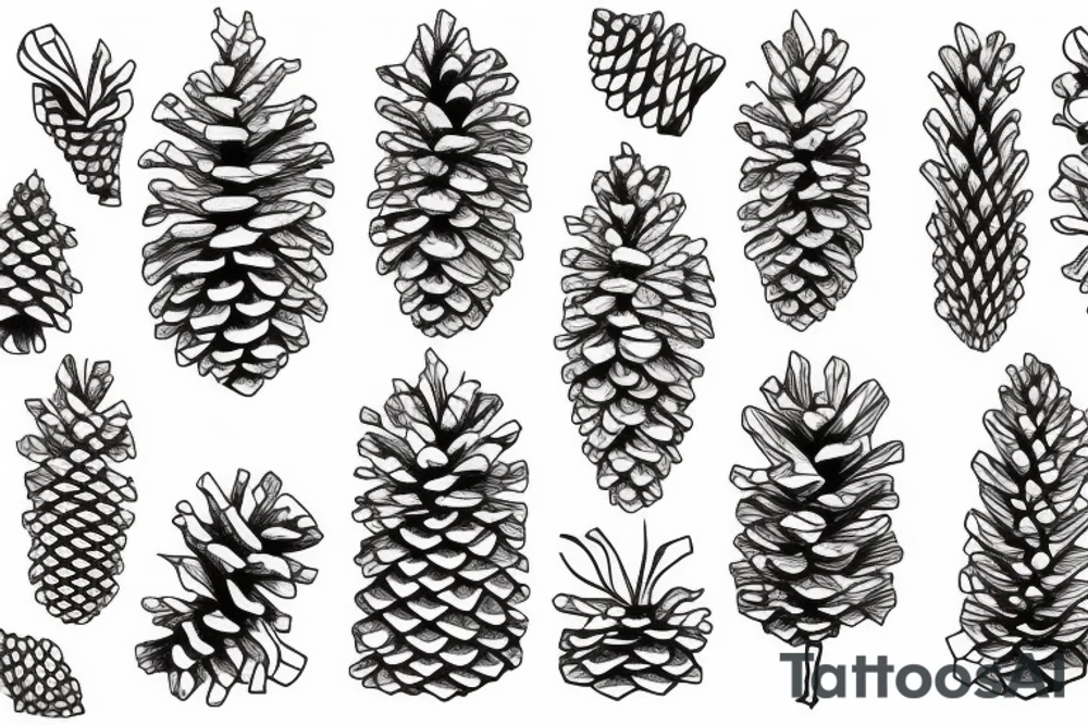 pinecone geometric tattoo idea