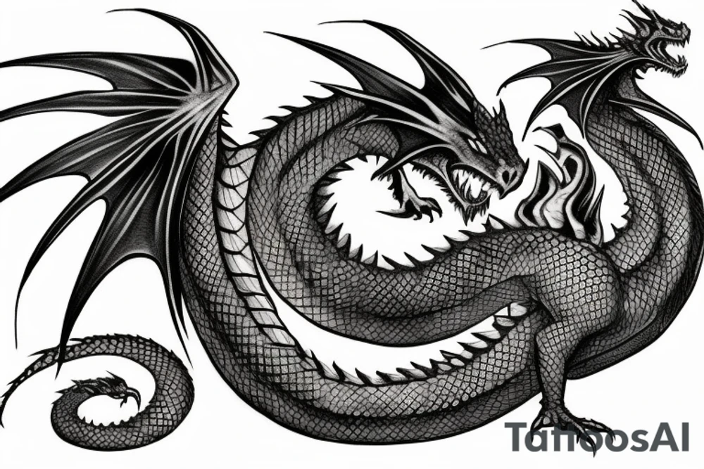 Smaug dragon full body tattoo idea