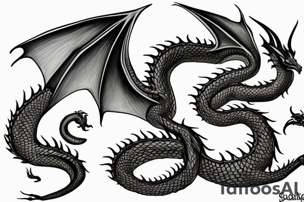 Smaug dragon full body for arm tattoo idea