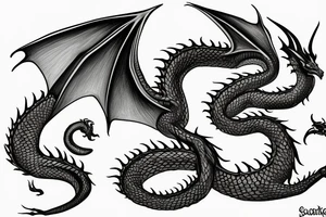 Smaug dragon full body for arm tattoo idea