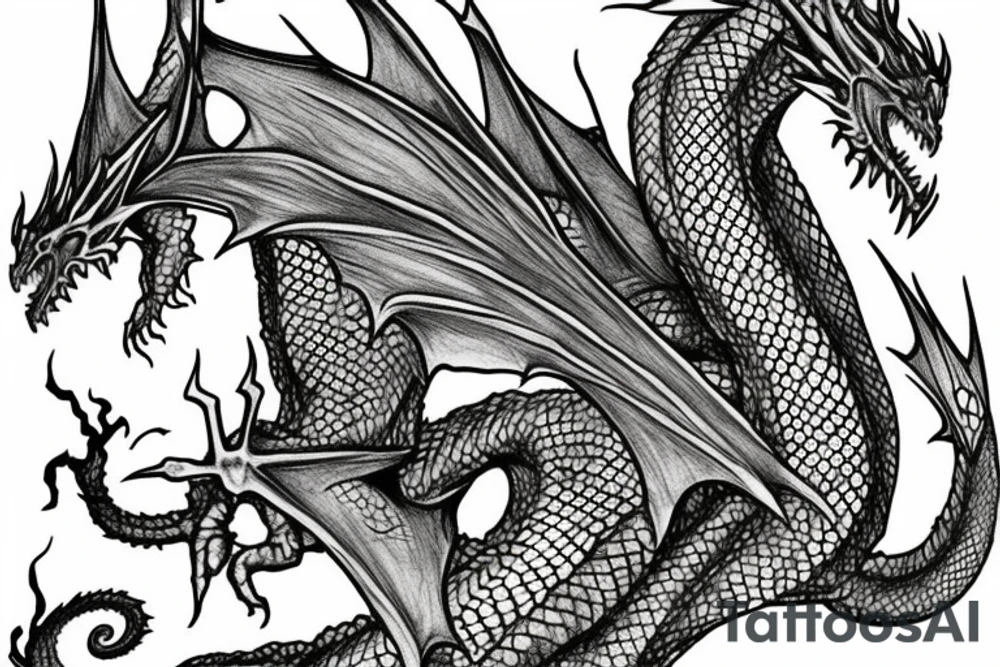 Smaug dragon full body for arm tattoo idea