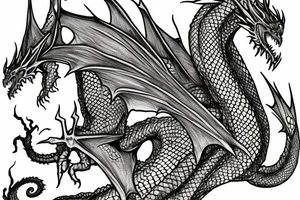 Smaug dragon full body for arm tattoo idea