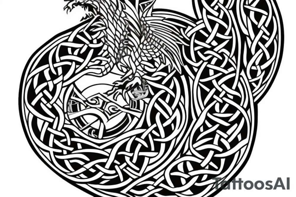 Celtic dragon tattoo idea