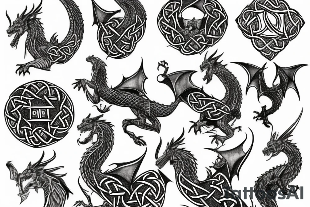Celtic dragon tattoo idea