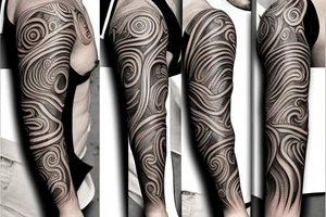 wood grain with 'EJN' carved into it as a sleeve tattoo idea
