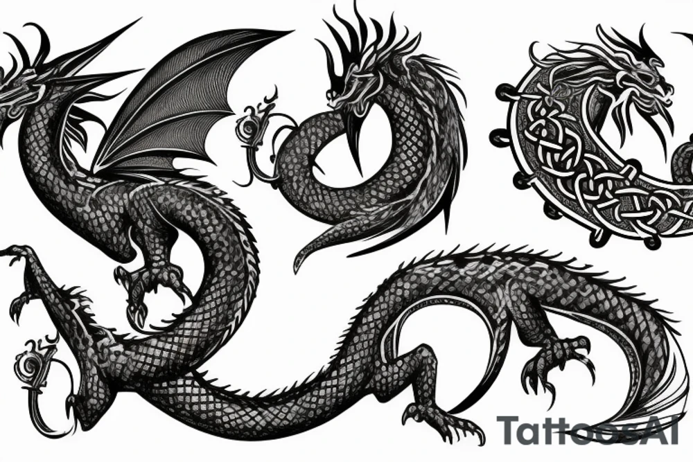 Celtic dragon tattoo idea