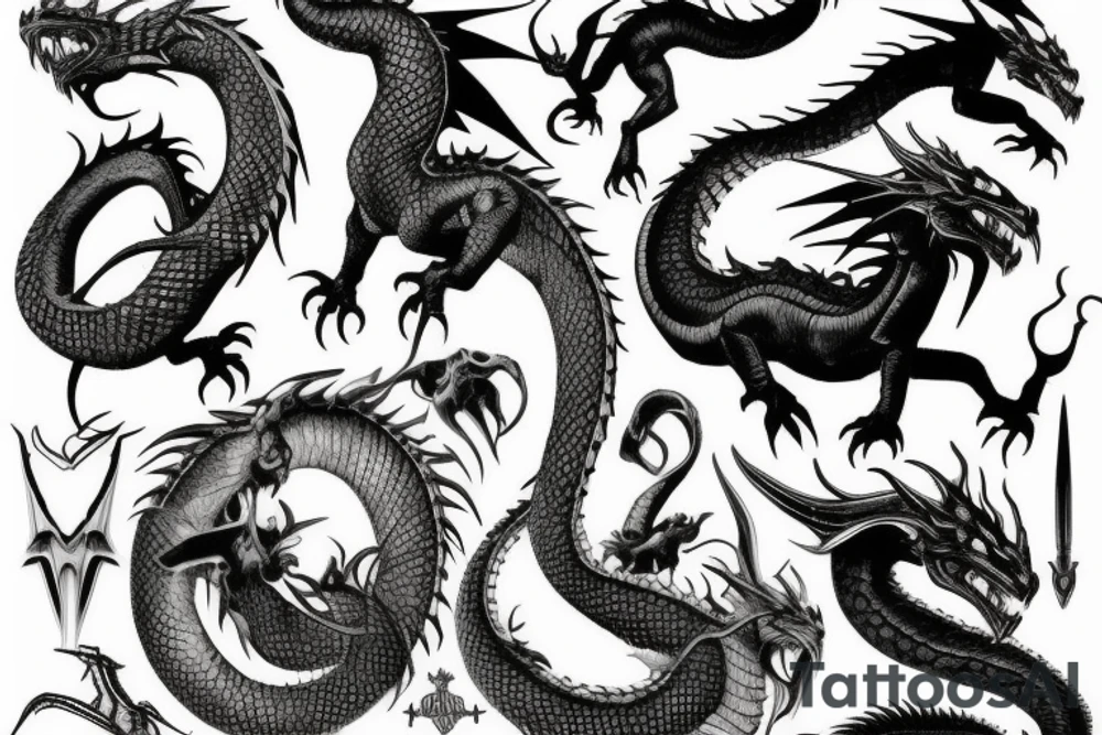 Lord of the rings dragon tattoo idea
