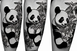 Panda eating Bamboo tattoo idea