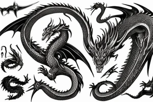 Lord of the rings style dragon for full arm tattoo idea