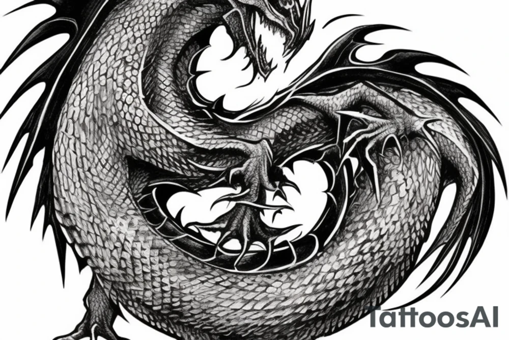 Lord of the rings style dragon for full arm tattoo idea