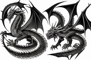 Lord of the rings style dragon for full arm tattoo idea