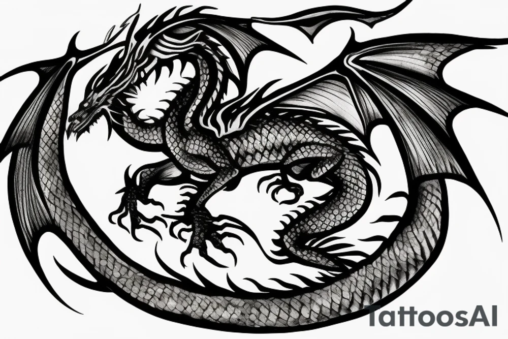 Lord of the rings style dragon for full arm tattoo idea