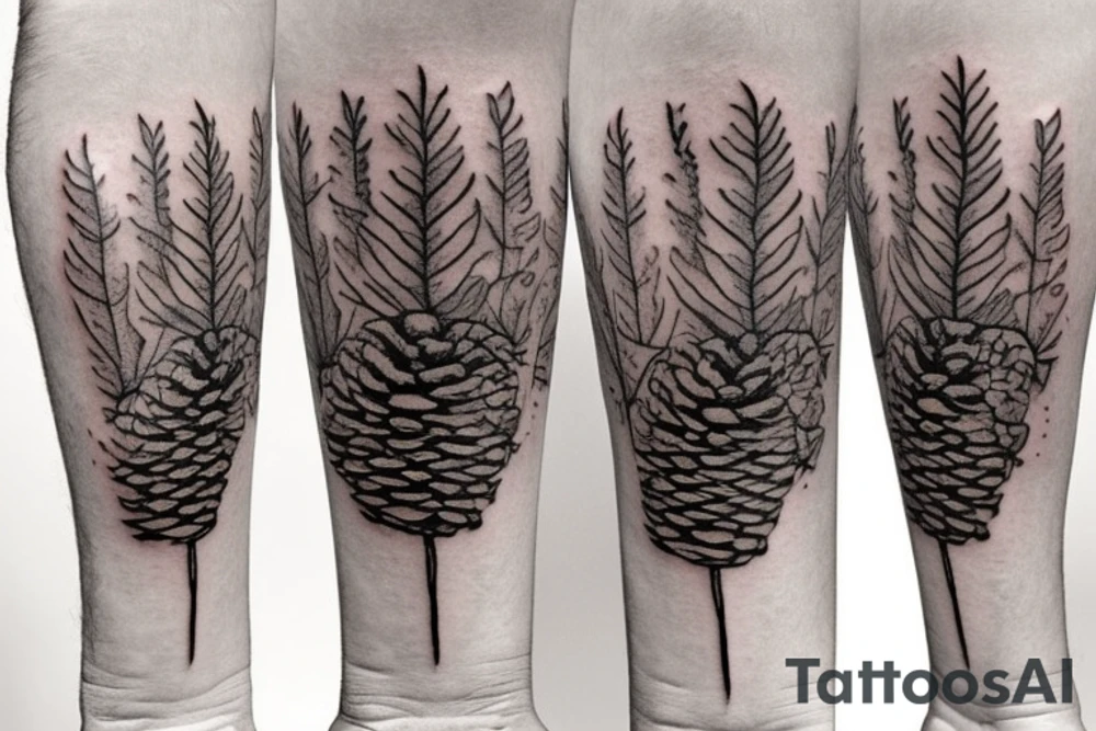 pinecone in a tree tattoo idea