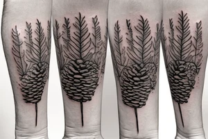 pinecone in a tree tattoo idea