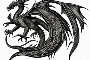 Lord of the rings style dragon for full arm tattoo idea