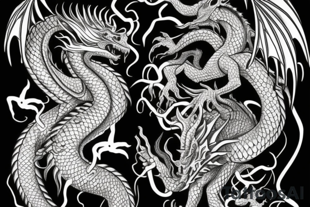 Lord of the rings style dragon for full arm tattoo idea