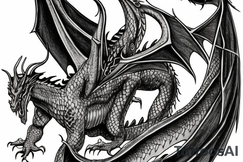 Lord of the rings style dragon for full arm tattoo idea