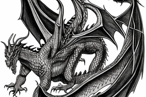 Lord of the rings style dragon for full arm tattoo idea