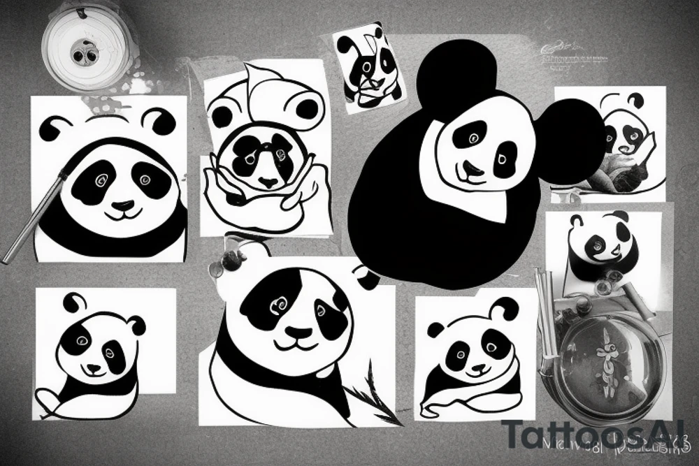 Panda tattoo for leg tattoo idea