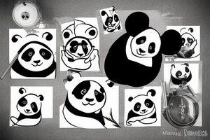 Panda tattoo for leg tattoo idea