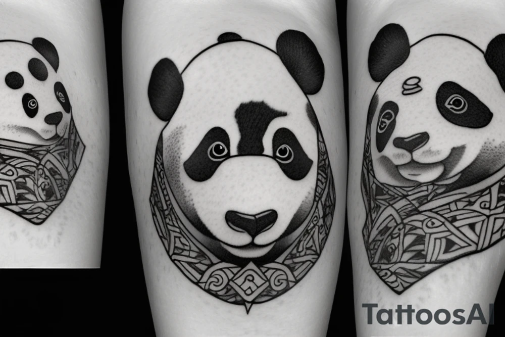 Panda tattoo for leg tattoo idea