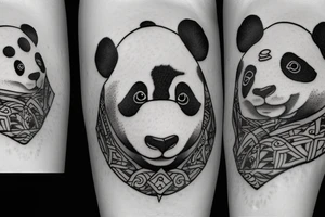 Panda tattoo for leg tattoo idea