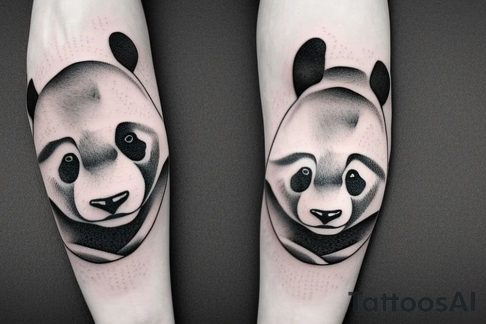 Panda tattoo for leg tattoo idea