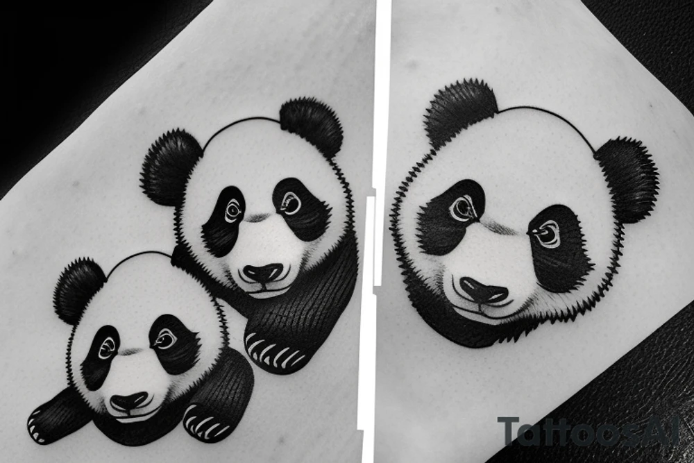Panda tattoo for leg tattoo idea