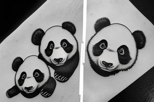 Panda tattoo for leg tattoo idea