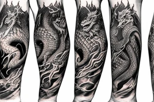 Lord of the Rings Dragon sleeve tattoo idea