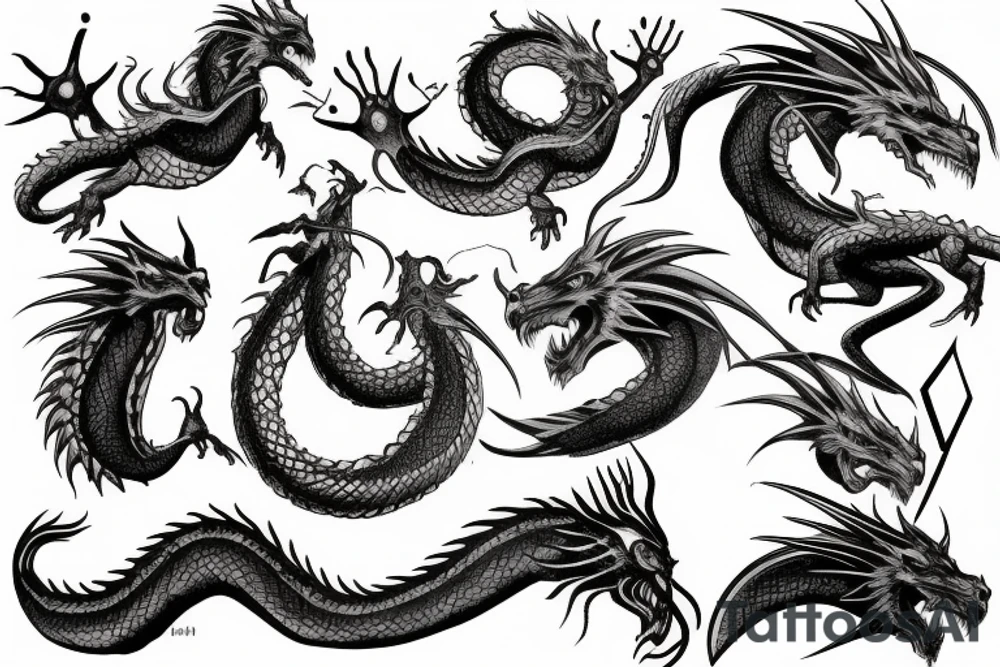 Lord of the Rings Dragon sleeve tattoo idea
