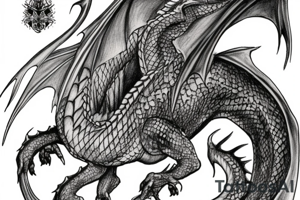 Lord of the Rings Dragon sleeve tattoo idea