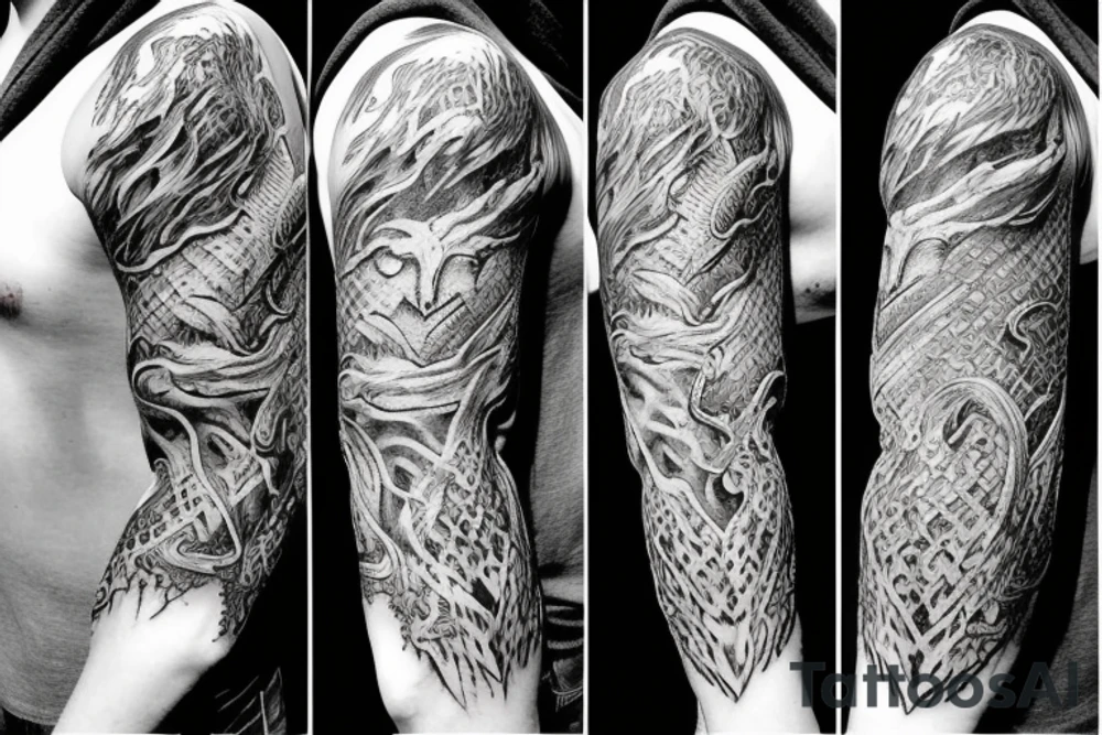 Lord of the Rings Dragon sleeve tattoo idea