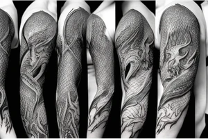 Lord of the Rings Dragon sleeve tattoo idea