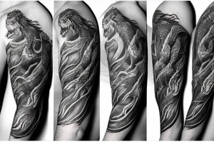 Lord of the Rings Dragon sleeve tattoo idea