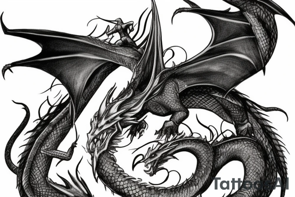 Lord of the Rings Dragon sleeve tattoo idea