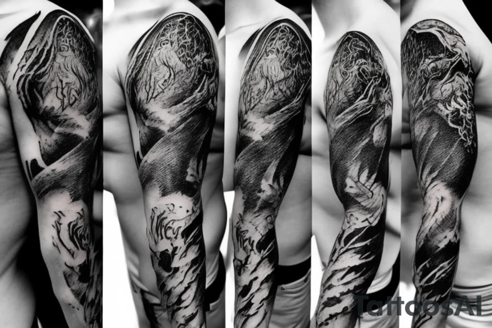 Lord of the Rings Dragon sleeve tattoo idea