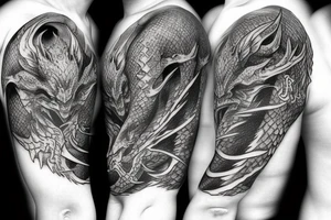 Lord of the Rings Dragon sleeve tattoo idea