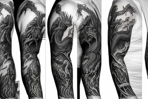 Lord of the Rings Dragon sleeve tattoo idea