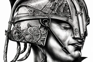roman warrior helmet tattoo idea