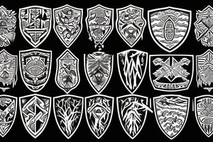 sword and shield in front of a giant tree tattoo idea