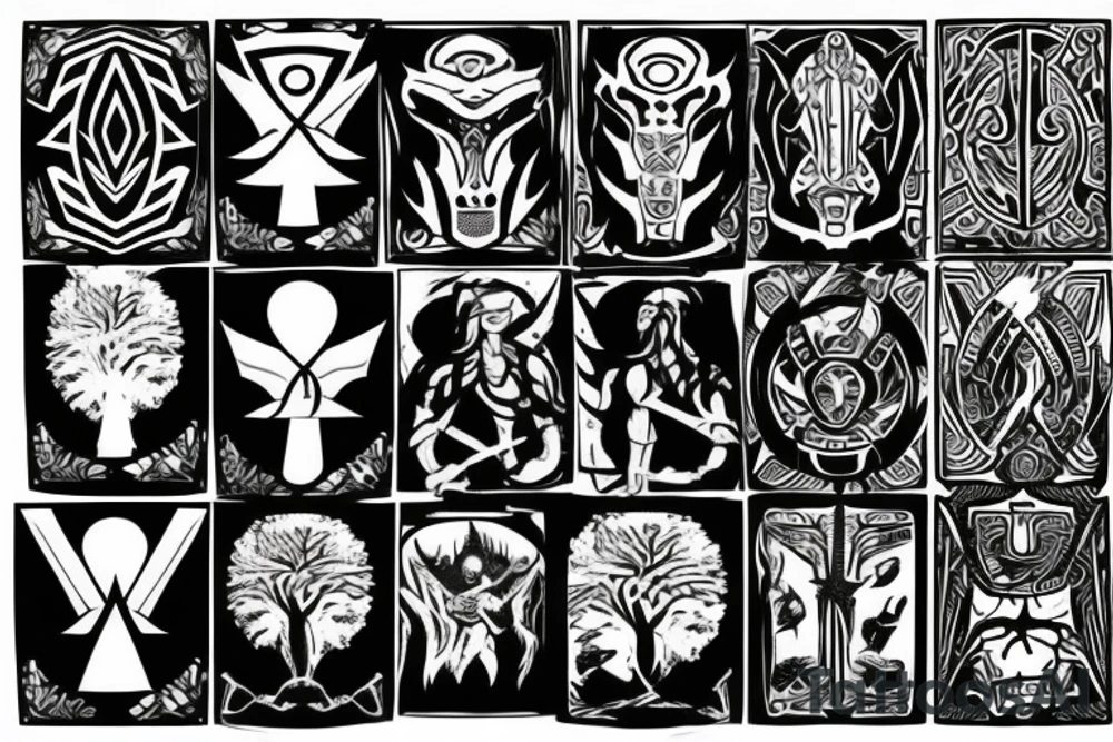 tree sowrd shield warrior tattoo idea