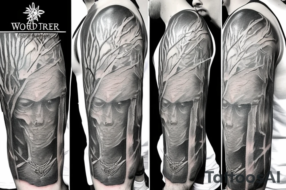 tree sowrd shield warrior tattoo idea