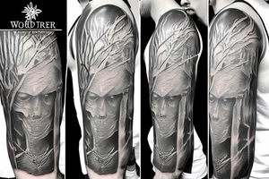 tree sowrd shield warrior tattoo idea