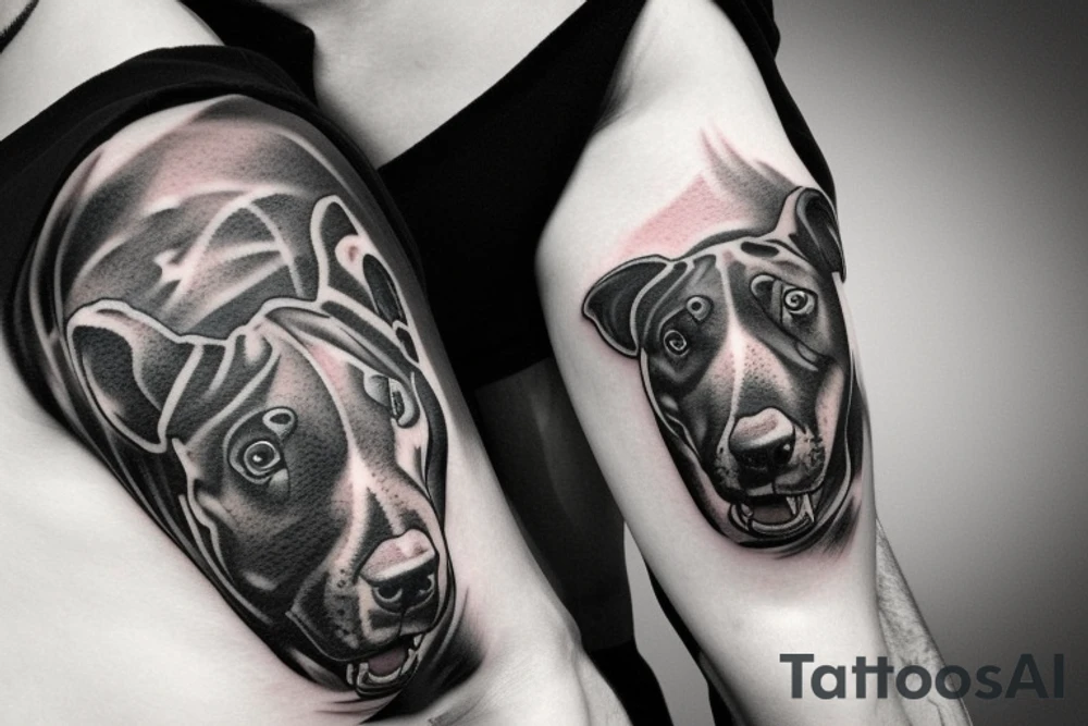 bull terrier warrior tattoo idea