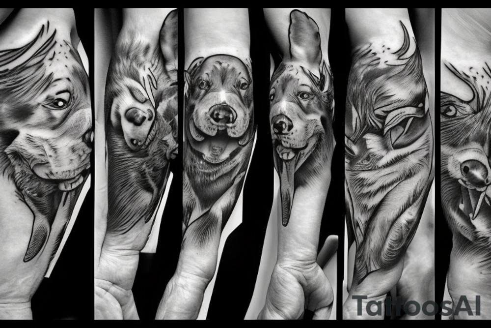bull terrier warrior tattoo idea