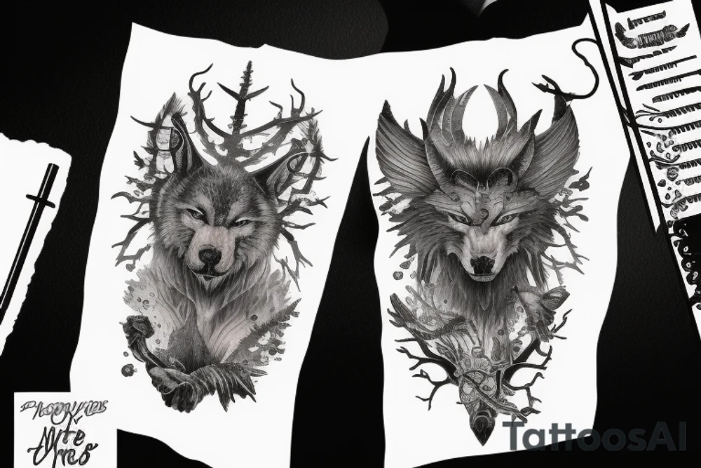 mythology warrior wolf tree nature tattoo idea mythology warrior wolf tree nature tattoo idea