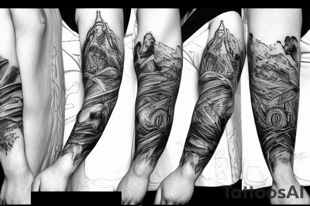 Lord of the rings sleeve tattoo idea