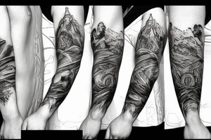 Lord of the rings sleeve tattoo idea