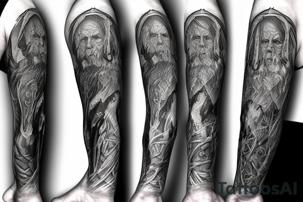 Lord of the rings sleeve tattoo idea